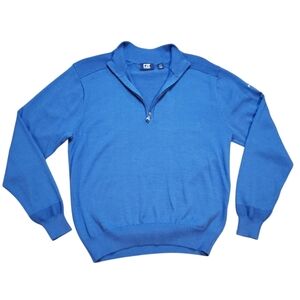 Cutter & Buck Merino Wool Blue 1/4 Zip Sweater Medium